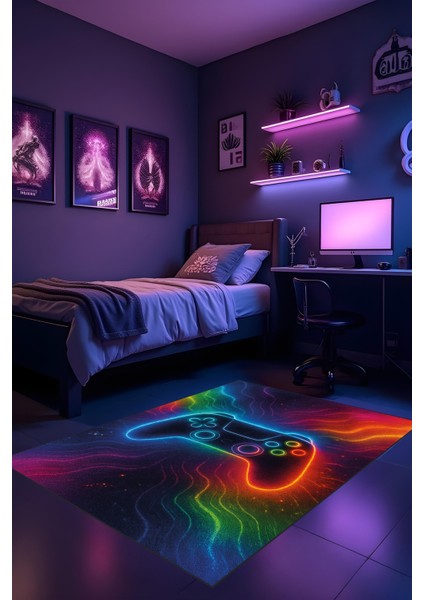 Dijital Baskı Oyun Odası Gamer Halısı Makinede Yıkanabilir Anti Bakteriyel Leke Tutmaz Kaymaz Taban fiyatları