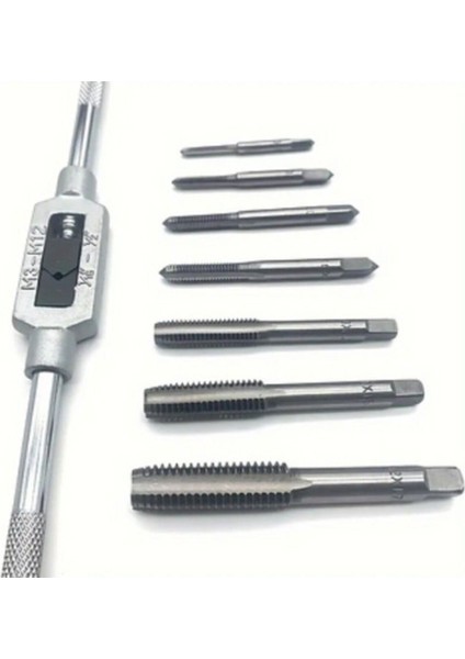 8 Parçalı Lokma Seti Takımı Çelik Metrik Sistem ve Ingiliz Sistemi ile Uyumlu Vida Somon Matkap