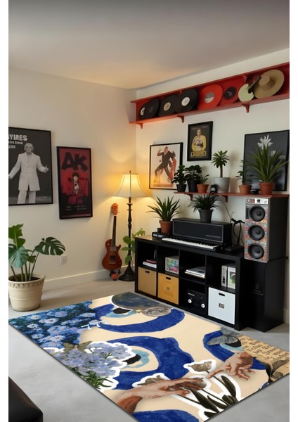 Dijital Baskı Modern Tarz Kaymaz Taban Leke Tutmaz Makinada Yıkanabilir Salon Halısı Genç Oda Halısı modelleri