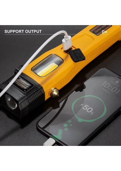 Wison WS-1414 Cam Kıracaklı Dijital Göstergeli Mıknatıslı Şarjlı Acil Durum Tamirci Feneri