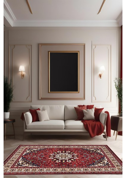 Dijital Baskı Klasik Desenli Çerçeveli Dekoratif Makinada Yıkanabilir Salon ve Yolluk Halısı fiyatları