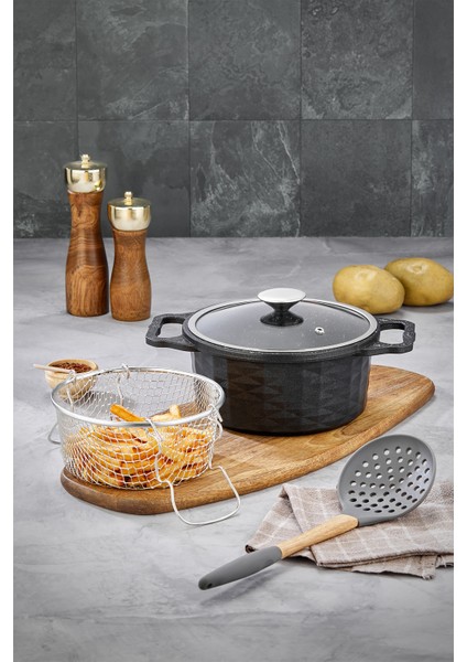 Crystal Granit Kızartma Tenceresi fritöz 20 cm black fiyatları