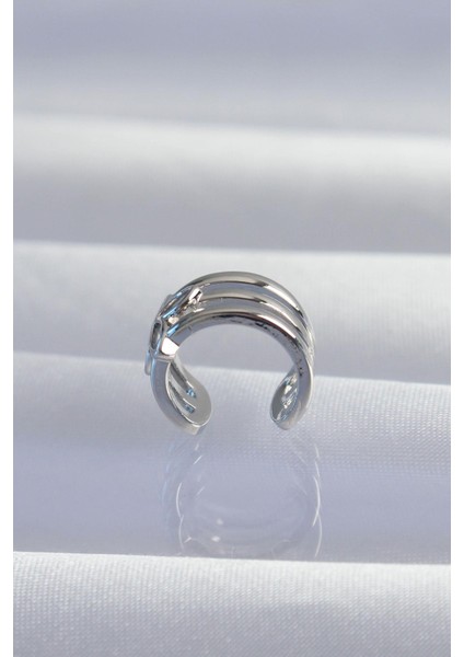 Pirinç Gümüş Renk Yonca Earcuff Küpe - PRT3500EB02048 fiyatları