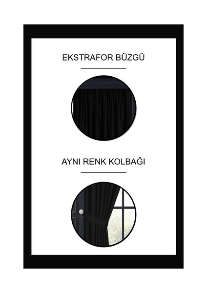Yüksek Kalite Siyah Yarı Mat Karartma Blackout Fon Perde Ekstrafor Büzgülü Tek Kanat modelleri