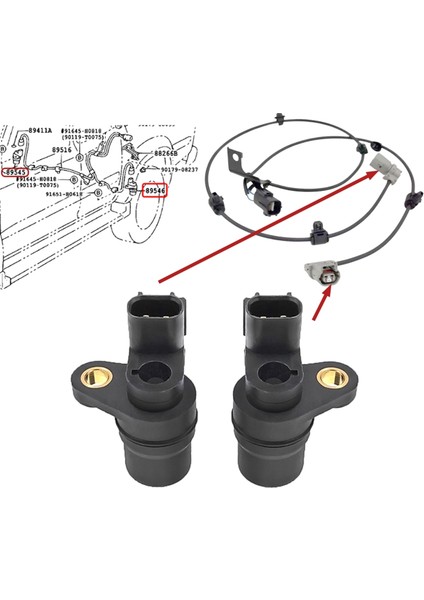 Arka Lr Abs Tekerlek Hız Sensörü 89546-0K010 89545-0K010 (Yurt Dışından)