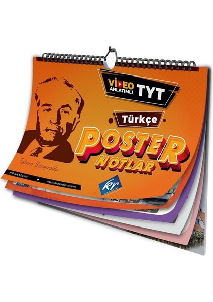 Kr Akademi TYT Türkçe Poster Notlar Eğitim Seti 26 Sayfa Ciltsiz Üniversiteye Hazırlık İçin