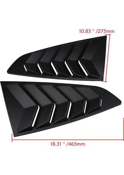 2015-2022 Için Mat Siyah Arka Yan Havalandırma Penceresi Kapağı (Yurt Dışından) modelleri