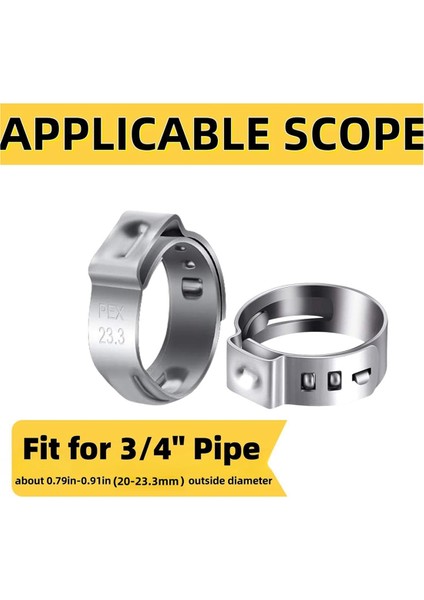 60 Adet 34 Inç Pex Kelepçeleri Paslanmaz Çelik Tek Kulaklı Hortum Kelepçeleri (Yurt Dışından) fiyatları