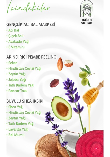 | Saf Aura Güzellik Seti, Orijinal Acı Bal Maskesi, Orijinal Shea Kremi, Nemlendirici Peeling, %100 Bitkisel (4 Aylık Cilt Bakım Seti) fırsatları