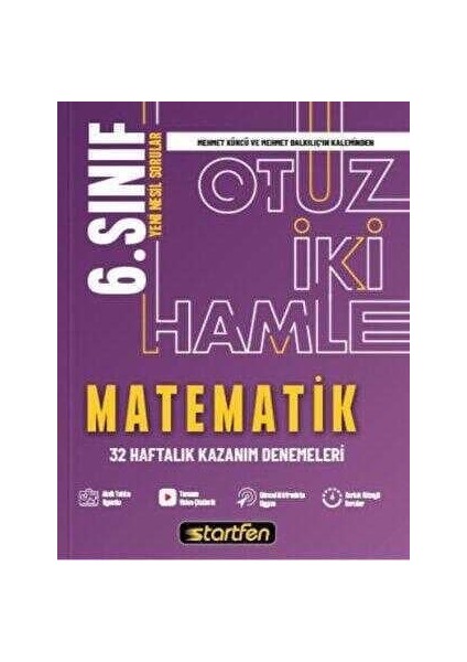 6. Sınıf Matematik 32 Hamle Haftalık Kazanım Denemeleri