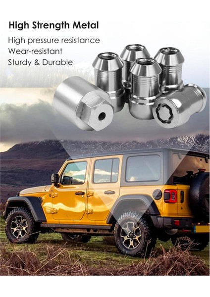 82215711 Tekerlek Kilidi Kilit Kilitli Kabuk Somun Kiti Jeep Wrangler Için Anahtarlı Jl 2018-2024 Jeep Gladiator 2020-2024 (Yurt Dışından) fırsatları