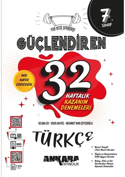 7.Sınıf Güçlendiren 32 Haftalık Türkçe Kazanım