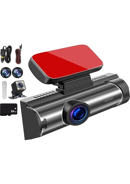 64GB Ön ve Arka Çizgi Kamera, 1080P Tam Hd Ön ve Arka Çizgi Kamera, Yerleşik Kablosuz Wi-Fi, Hd Gece (Yurt Dışından)