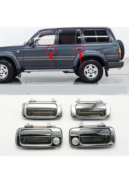 Araba Ön Sol+Sağ Dış Kapı Kolu 69210-60010,69220-60010 Toyota Land Cruiser Için 80 LC80 1991-1997 (Yurt Dışından) fiyatları