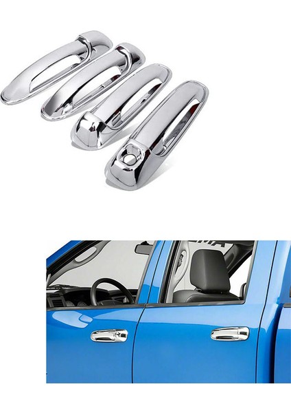 8pcs/set Abs Chrome 4 Kapı Dış Kol Kapağı Kapak Kapakları 2002-2008 Dodge Ram 1500 2500 3500 Araba Stili (Yurt Dışından) fiyatları
