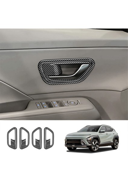 Karbon Fiber Desenli Iç Kapı Kolu Kase Kapağı Döşemesi (Yurt Dışından)