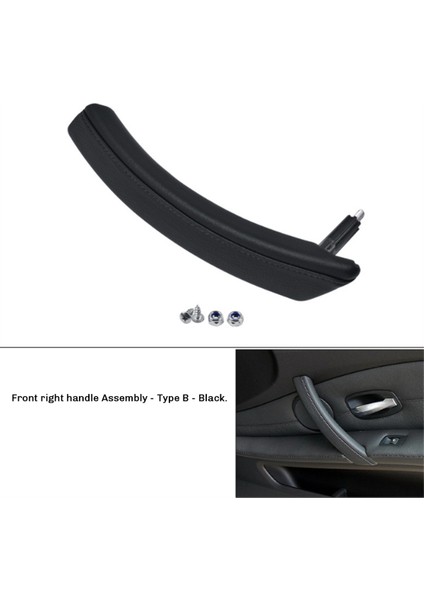 Sağ Ön Kapı Iç Çekme Kolu Kol Dayanağı Kılıfı Siyah (Yurt Dışından)