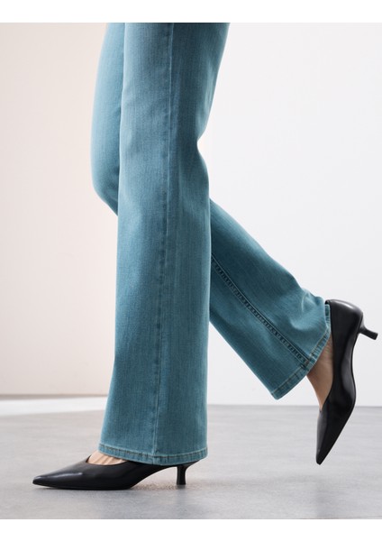 Lyocell Karışımı Yüksek Bel Flared Jeans