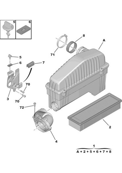 Araba Hava Filtresi Tertibatı Filtre Elemanları ile 9810175680 (Yurt Dışından) fiyatları