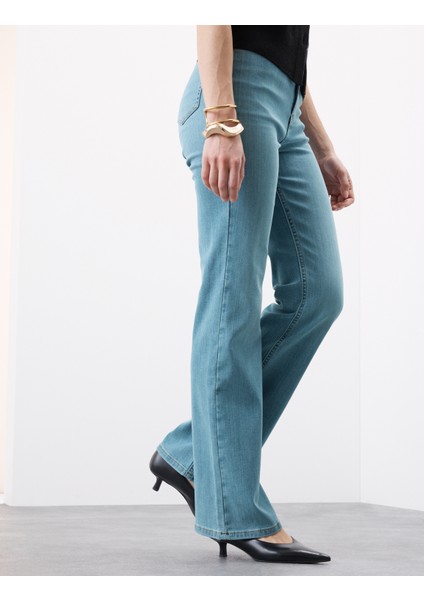 Lyocell Karışımı Yüksek Bel Flared Jeans