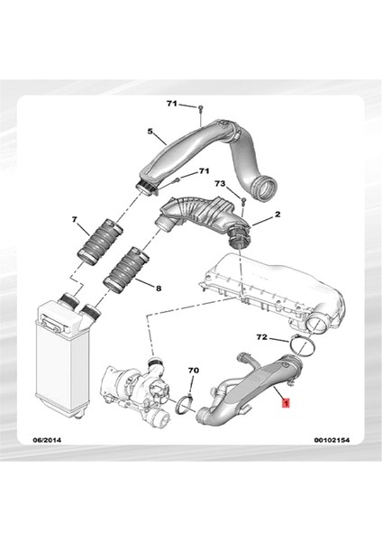 Peugeot Citroen 408 5081.6T Turboşarjlı Emme Borusu 9811908380 9812171780 (Yurt Dışından) indirimleri