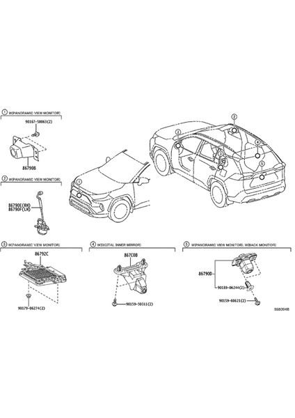 867B0-42040 Toyota Rav 4 XA50 2019-2021 867B0-0R020 867B042040 867B00R020 (Yurt Dışından) indirimleri