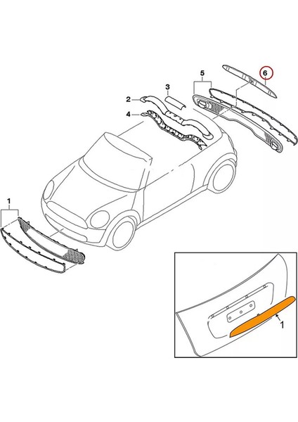 Bmw Mini Cooper R56 R57 R58 2007-2013 51132753603 Siyah (Yurt Dışından)