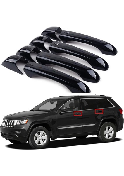 8pcs/set Parlak Siyah Dış Kapı Kolları Jeep Grand Cherokee Dodge Durango 2011-2019 (Yurt Dışından) fırsatları