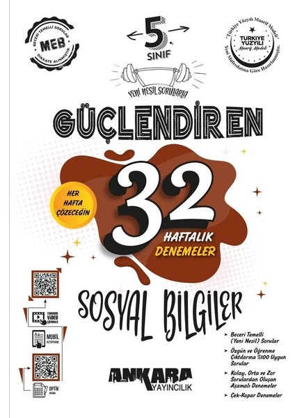 5. Sınıf Sosyal Bilgiler Güçlendiren 32 Haftalık Denemeleri