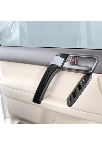 4pcs Araba Iç Kapı Kolu Toyota Land Cruiser Prado FJ150 150 2010-2018 Aksesuarlar Siyah Ahşap (Yurt Dışından) fırsatları