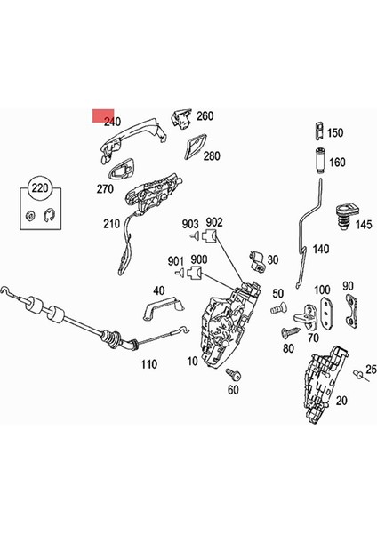A2217600970 Mercedes Benz S-Serisi W221 S300 S350L S500 S600 S600 2006-2013 Dış Çekme (Yurt Dışından) fiyatları