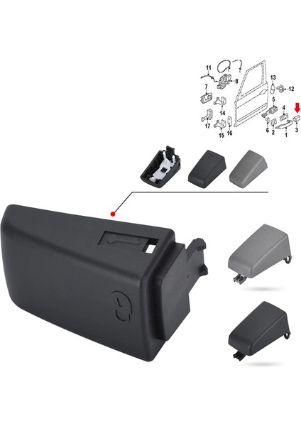 LR018254 LR072421 1set 4 Kapılı Topak Koşak 2 Keşif 4/3 Lr2 Lr3 CXJ500050 CXJ500060, Siyah (Yurt Dışından) indirimleri