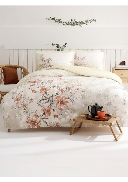 Ranforce Flor Eclipse Çift Kişilik Nevresim Takımı – %100 Pamuk, Nefes Alabilen ve Yumuşak Dokulu