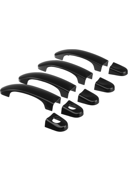 9 Adet Set Abs Chrome Kapı Kolu Kapaklar Taşıyıcı T5 T6 Caddy Van 2003-2015 Parlak Siyah (Yurt Dışından) fırsatları