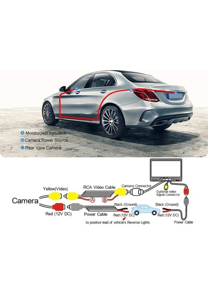CVBS-AHD720P Arka Görünüm Kamera Gece Görme Benz E Sınıfı E200 E260 E300 E350 E63 W212 C207 W207 (Yurt Dışından)