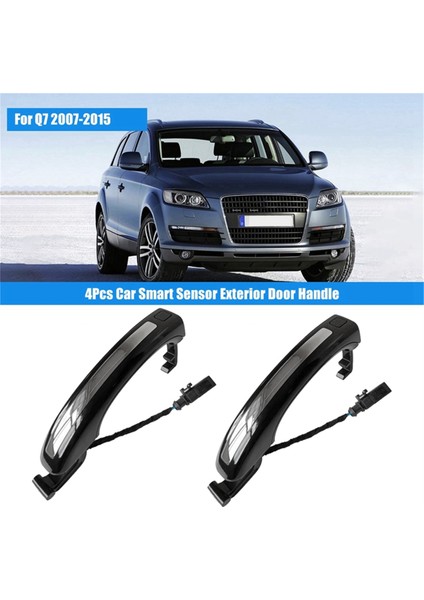 2pcs Araba Siyah+Chroem Akıllı Dış Kapı Kolu W/audi Q7 Için Anahtar Düğmesi 2007-2015 4L0837205A 4L0837207A 4l0 837 205B (Yurt Dışından) modelleri