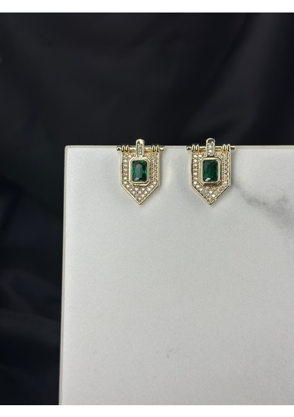 Gold Yeşil Taşlı Marka Model Küpe fiyatları