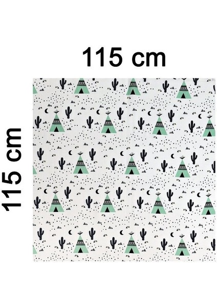Minicik Kaktüs Bahçesi Müslin Örtü Tekli 115X115 modelleri