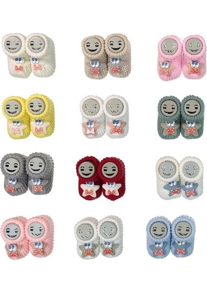 Triko Yıldızlı Patik 0 - 6 Aylık - Beyaz Beyaz Yıldızlı