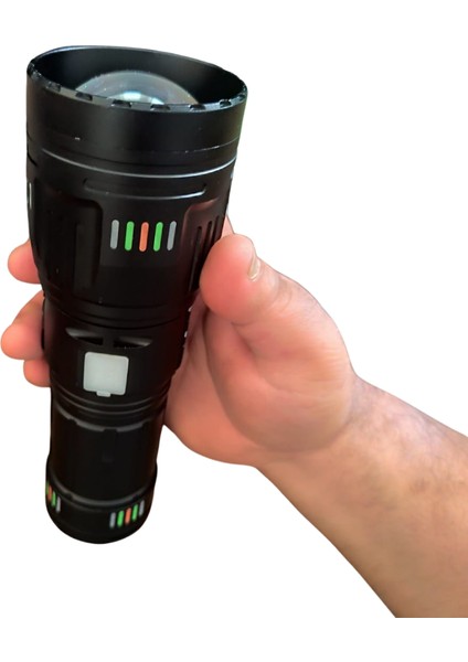 Şarjlı LED El Feneri Seti Güçlü ve Uzun Menzilli Profesyonel El Feneri + 4 Yedek Pil modelleri