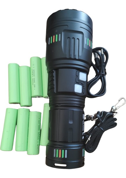 Şarjlı LED El Feneri Seti Güçlü ve Uzun Menzilli Profesyonel El Feneri + 4 Yedek Pil fırsatları