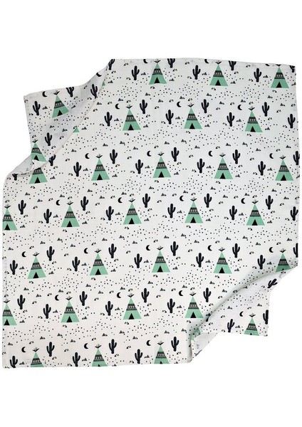 Müslin Örtü Tekli 100X100 Minicik Kaktüs Bahçesi