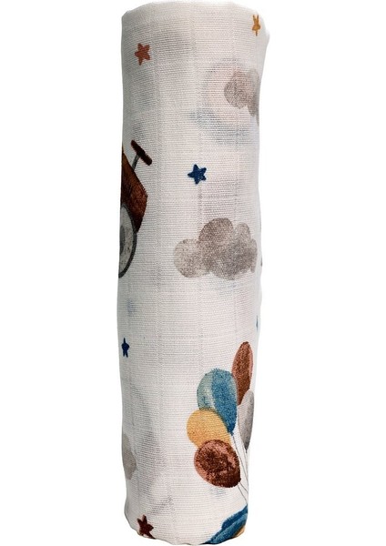 Minicik Uçan Arabalar Müslin Örtü Tekli 115X115