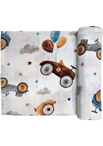 Minicik Uçan Arabalar Müslin Örtü Tekli 115X115 fiyatları