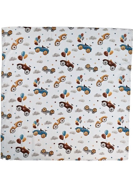 Minicik Uçan Arabalar Müslin Örtü Tekli 115X115 modelleri