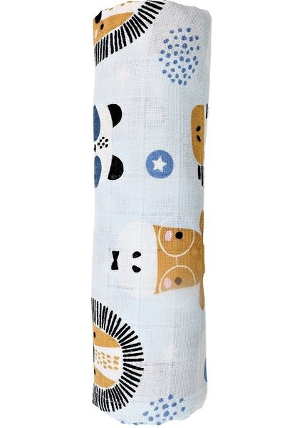 Minicik Safari Dostları Müslin Örtü Tekli 115X115