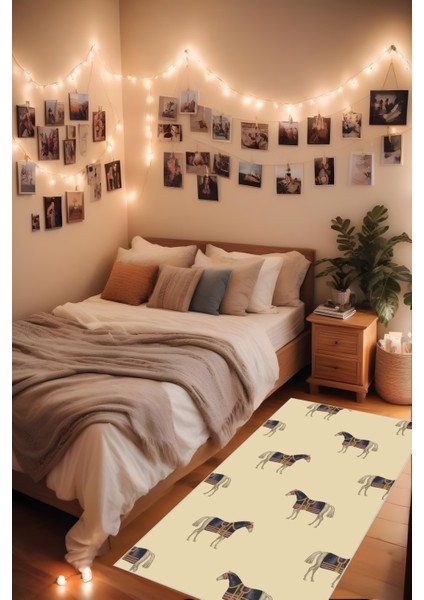 Makinede Yıkanabilir At Figürlü Kaymaz Taban Leke Tutmaz Salon Halısı Çocuk Halısı ve Kesme Yolluk fiyatları