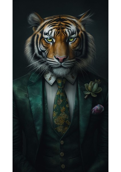 Beyefendi Kaplan V11 Ev Duvar Salon Güzellik Salonu Ofis Dükkan Dekarasyon Kanvas Tablo fiyatları