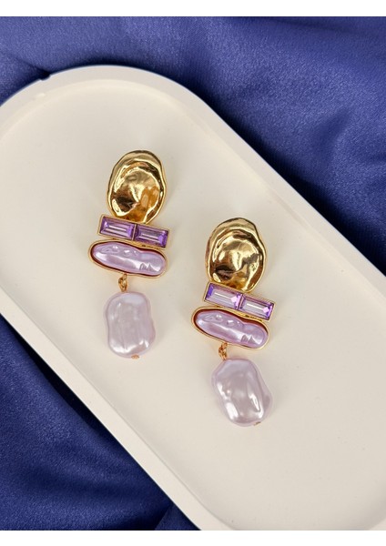 Lila Incili Sallantılı Marka Model Küpe fiyatları