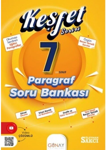 7. Sınıf Keşfet Paragraf Soru Bankası Günay Yayınları